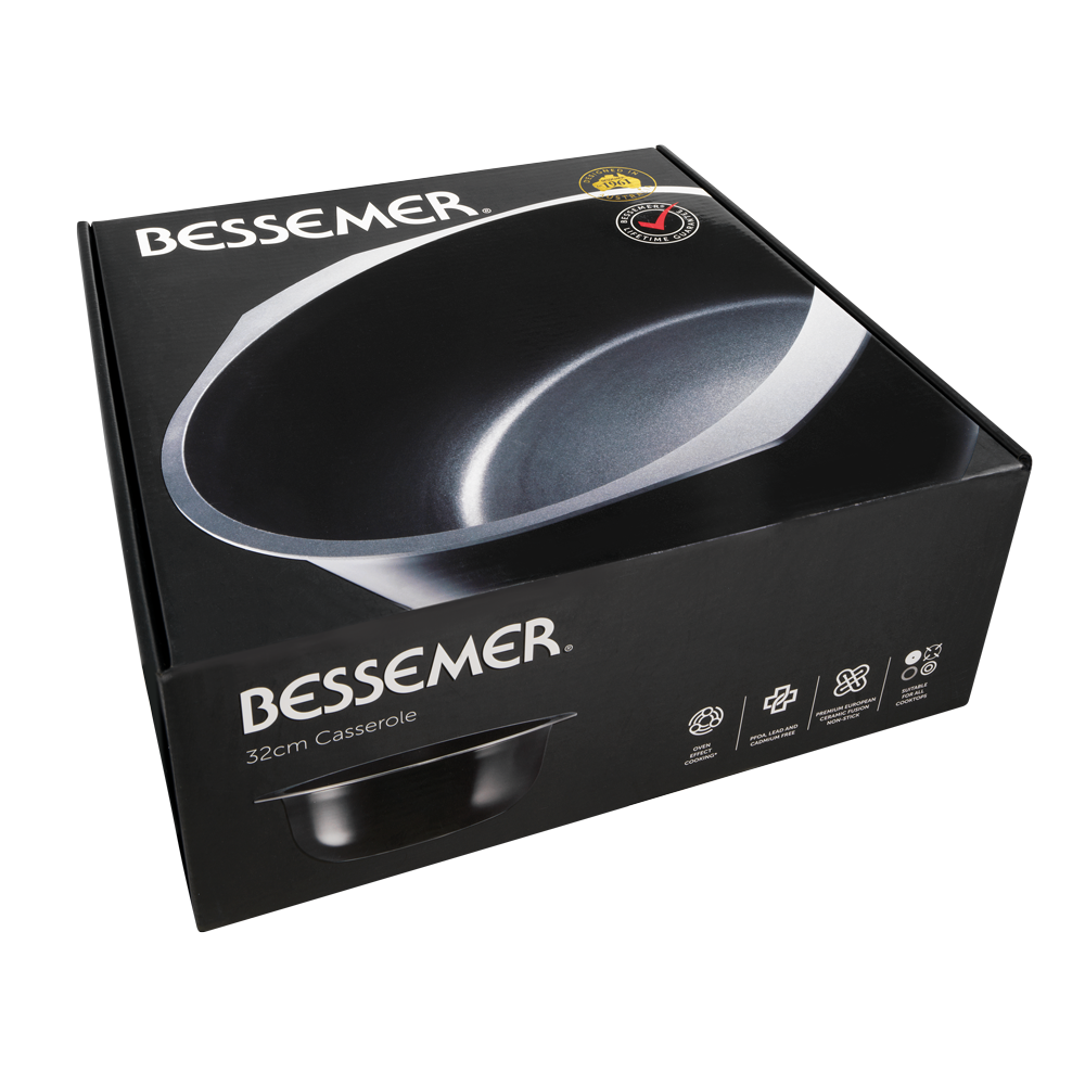 Bessemer Non Stick Casserole 32cm Ebony 8 Bessemer Non Stick Casserole 32cm Ebony - Image 6