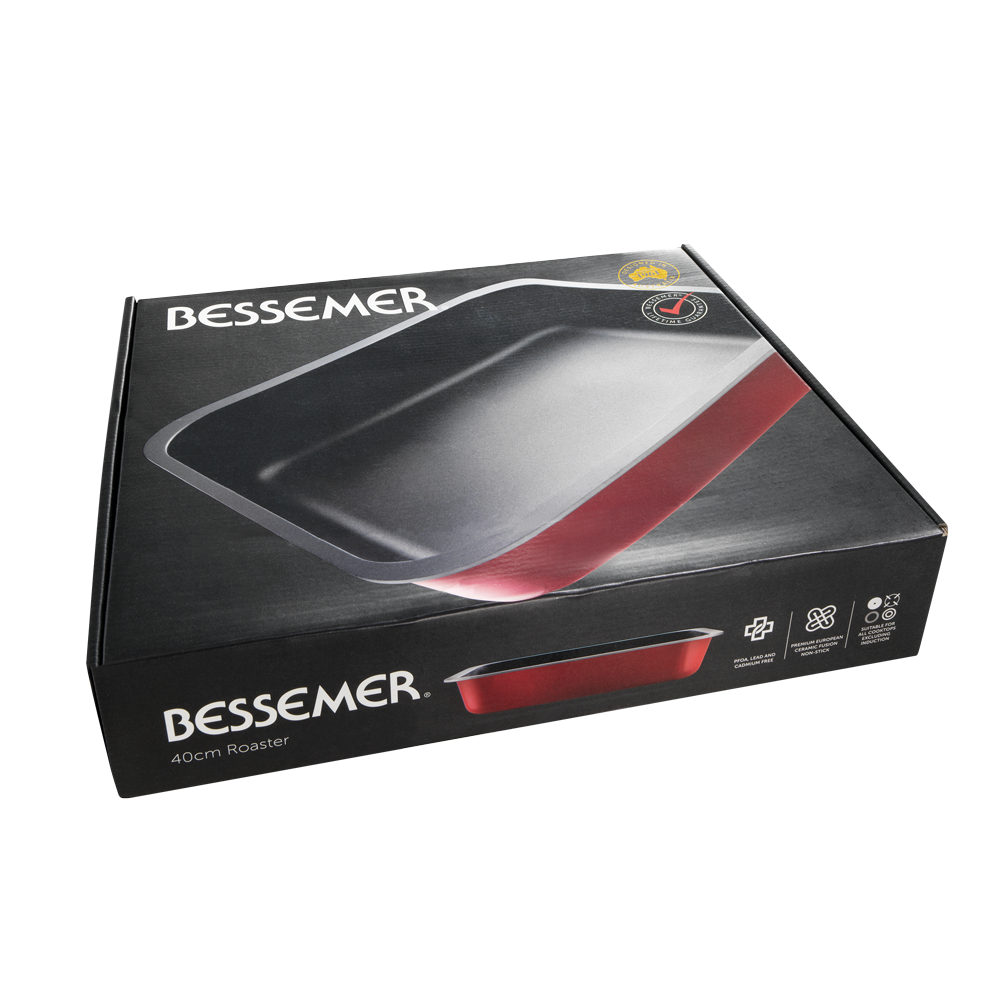 Bessemer Non Stick Roaster 40cm Red 7 Bessemer Non Stick Roaster 40cm Red - Image 5
