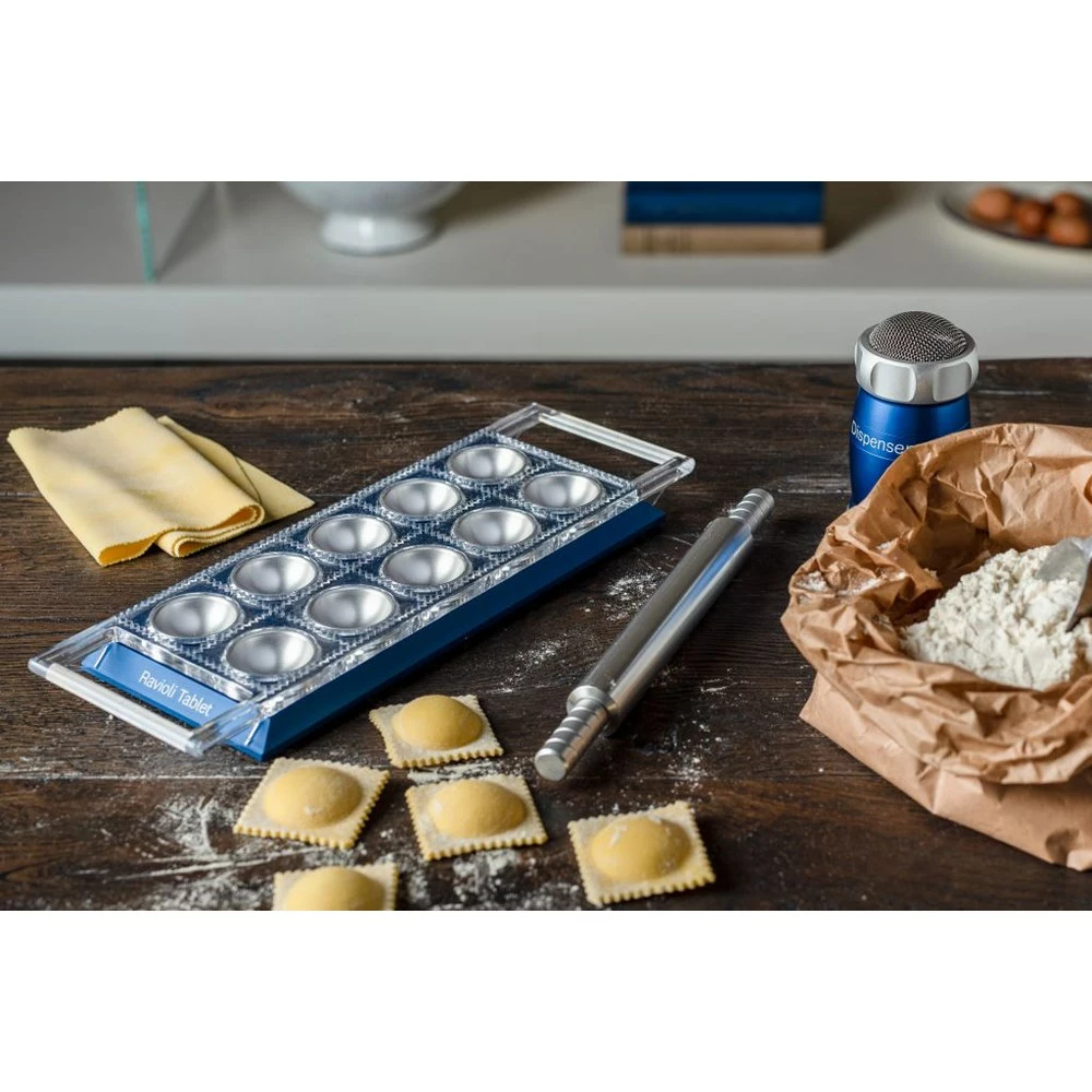 Marcato Ravioli Tablet With Rolling Pin Blue 4 Marcato Ravioli Tablet With Rolling Pin Blue - Image 2
