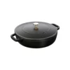 Staub Saute Pan Chisteria Round 26cm Black -Cookware Shop DKS 63171