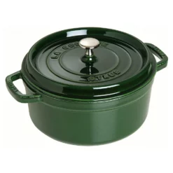 Staub Enamelled Cast Iron Round Cocotte 24cm Basil Green 3.8L