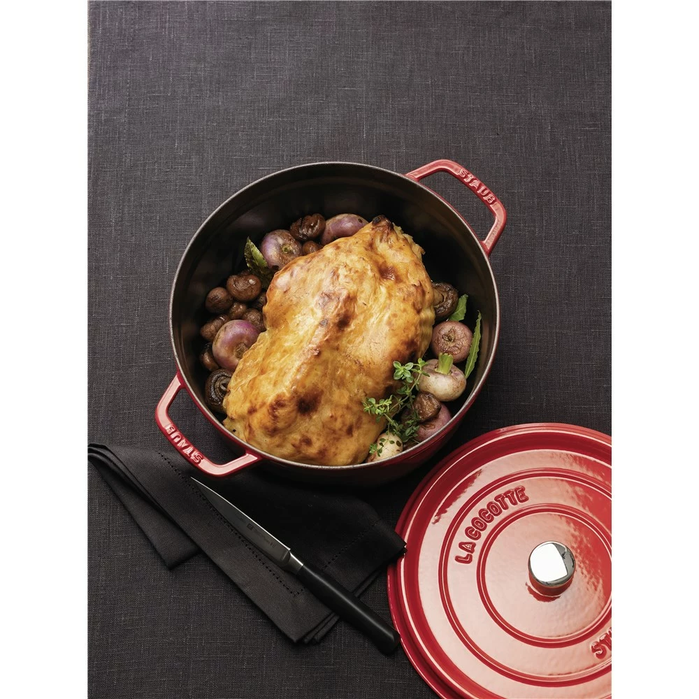 Staub Round Cocotte Cherry Red 26cm 6 Staub Round Cocotte Cherry Red 26cm - Image 4