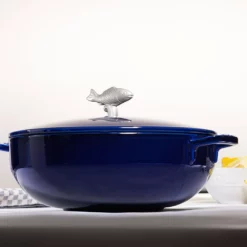Staub Enamelled Cast Iron Bouillabaisse Pot 28cm Blue -Cookware Shop DKS 65151 3