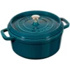 Staub Enamelled Cast Iron Round Cocotte La Mer 20cm Blue 2.2L -Cookware Shop DKS 65351