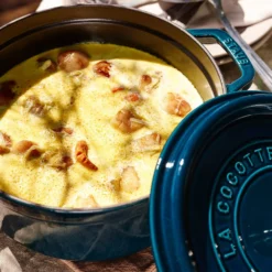 Staub Enamelled Cast Iron Round Cocotte La Mer 20cm Blue 2.2L -Cookware Shop DKS 65351 3