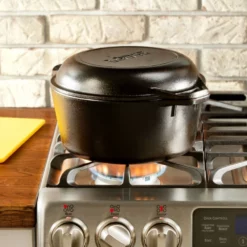 Lodge Logic Cast Iron Double Dutch Oven 5.2L -Cookware Shop HAL L8DD3 4