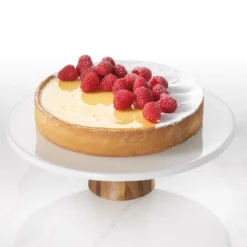 Ambrosia Zest Porcelain & Acacia Wood Cake Stand 30cm -Cookware Shop HIM 1032087 5