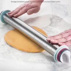 Soffritto Professional Bake Stainless Steel Rolling Pin With Adjusters 35cm -Cookware Shop HIM 1033101 4