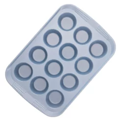 Soffritto Commercial Non-Stick Carbon Steel 12-Cup Muffin Pan Teal 5 Soffritto Commercial Non-Stick Carbon Steel 12-Cup Muffin Pan Teal -Cookware Shop HIM 1033188 2