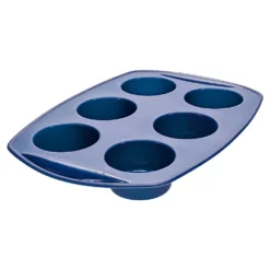 Scullery Kolori Silicone 6 Cup Muffin Tray Navy Blue
