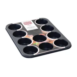 Bakers Delight Cuisson Carbon Steel Non Stick 12 Cup Muffin Pan Navy