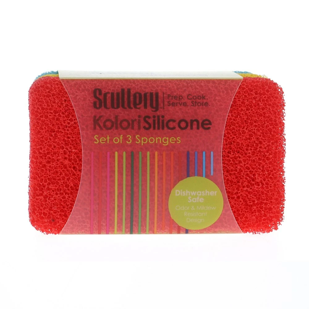 Scullery Kolori Silicone Sponge Set Of 3 3 Scullery Kolori Silicone Sponge Set Of 3