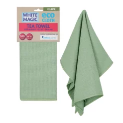 White Magic Eco Cloth Tea Towel Single Pack Olive Green