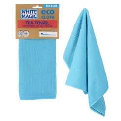 White Magic Tea Towel Sea Blue