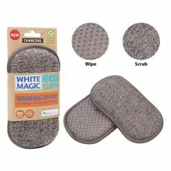 White Magic Eco Cloth Washing Up Scrubbing Pad Charcoal Grey -Cookware Shop JTY WMMFWPCH 3