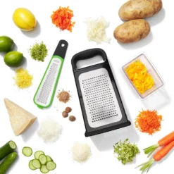 OXO Good Grips Etched Box Grater With Measuring Cup & Removable Zester 9 OXO Good Grips Etched Box Grater With Measuring Cup & Removable Zester -Cookware Shop KHA 11231700 4