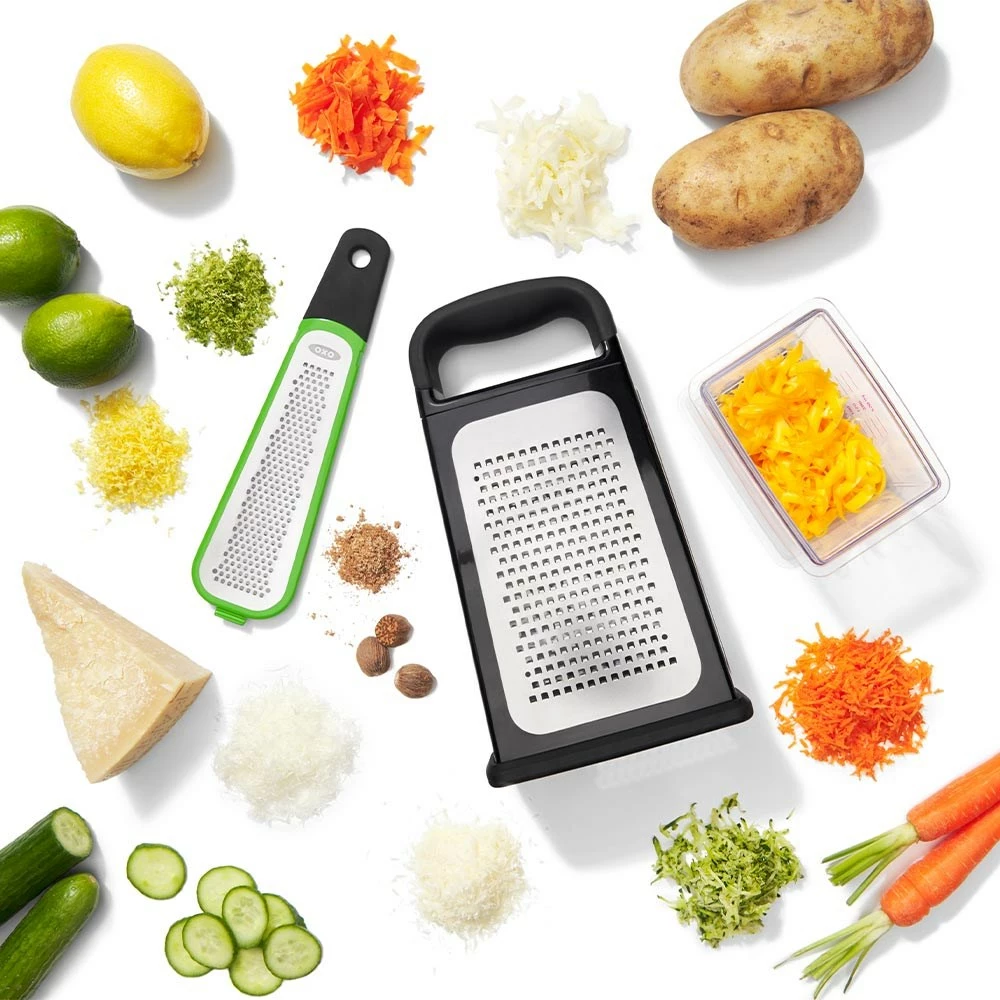 OXO Good Grips Etched Box Grater With Measuring Cup & Removable Zester 6 OXO Good Grips Etched Box Grater With Measuring Cup & Removable Zester - Image 4