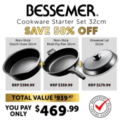 Bessemer 3 Piece Cookware Starter Set 32cm