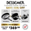 Bessemer 3 Piece Cookware Starter Set 24cm -Cookware Shop KIT 1000016