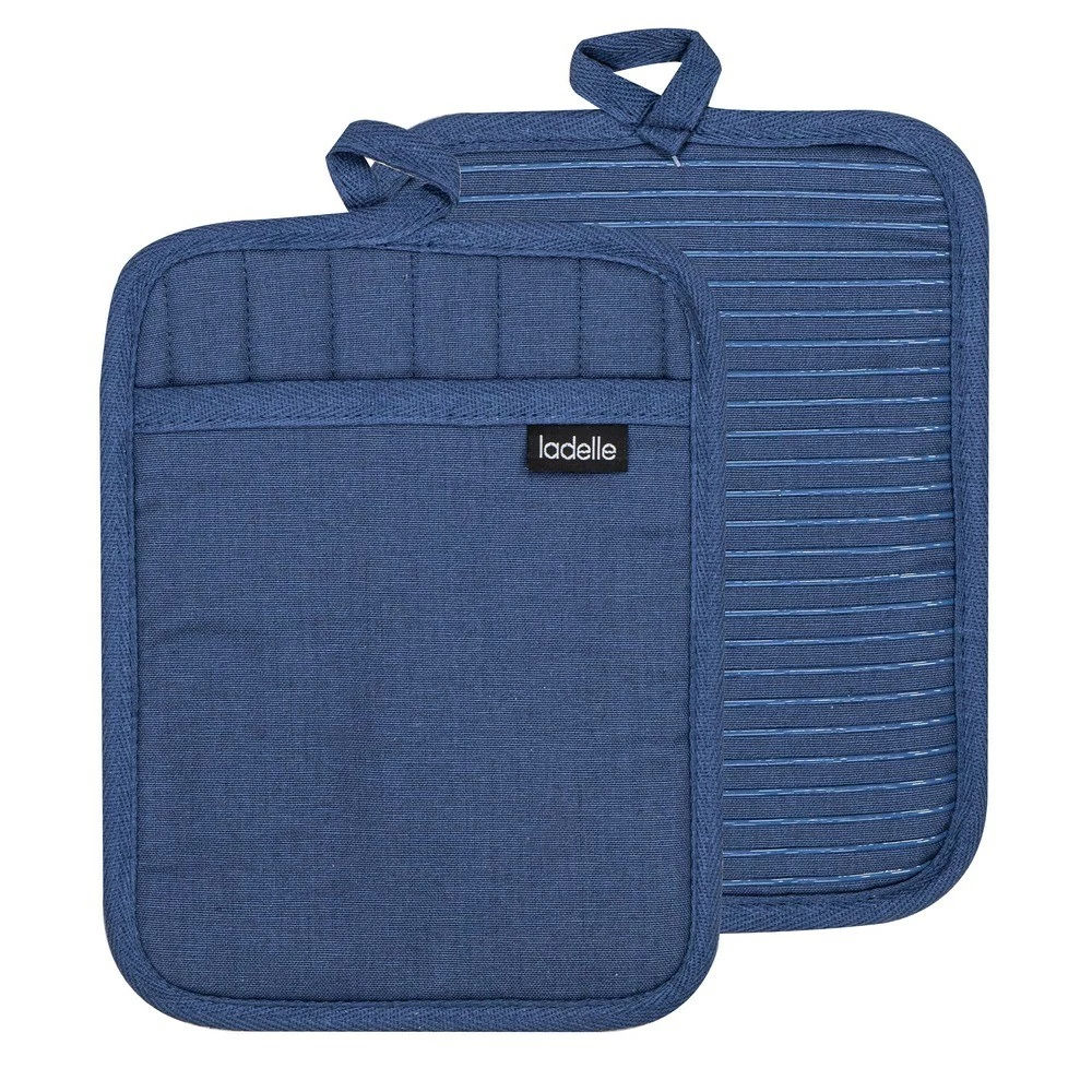 Ladelle Lennox Set Of 2 Pot Holders Marine 3 Ladelle Lennox Set Of 2 Pot Holders Marine