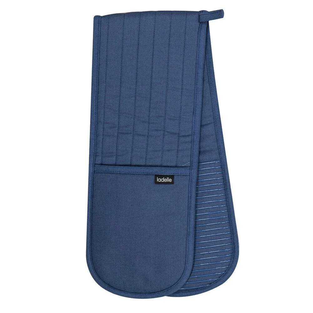 Ladelle Lennox Double Oven Mitt Marine 3 Ladelle Lennox Double Oven Mitt Marine