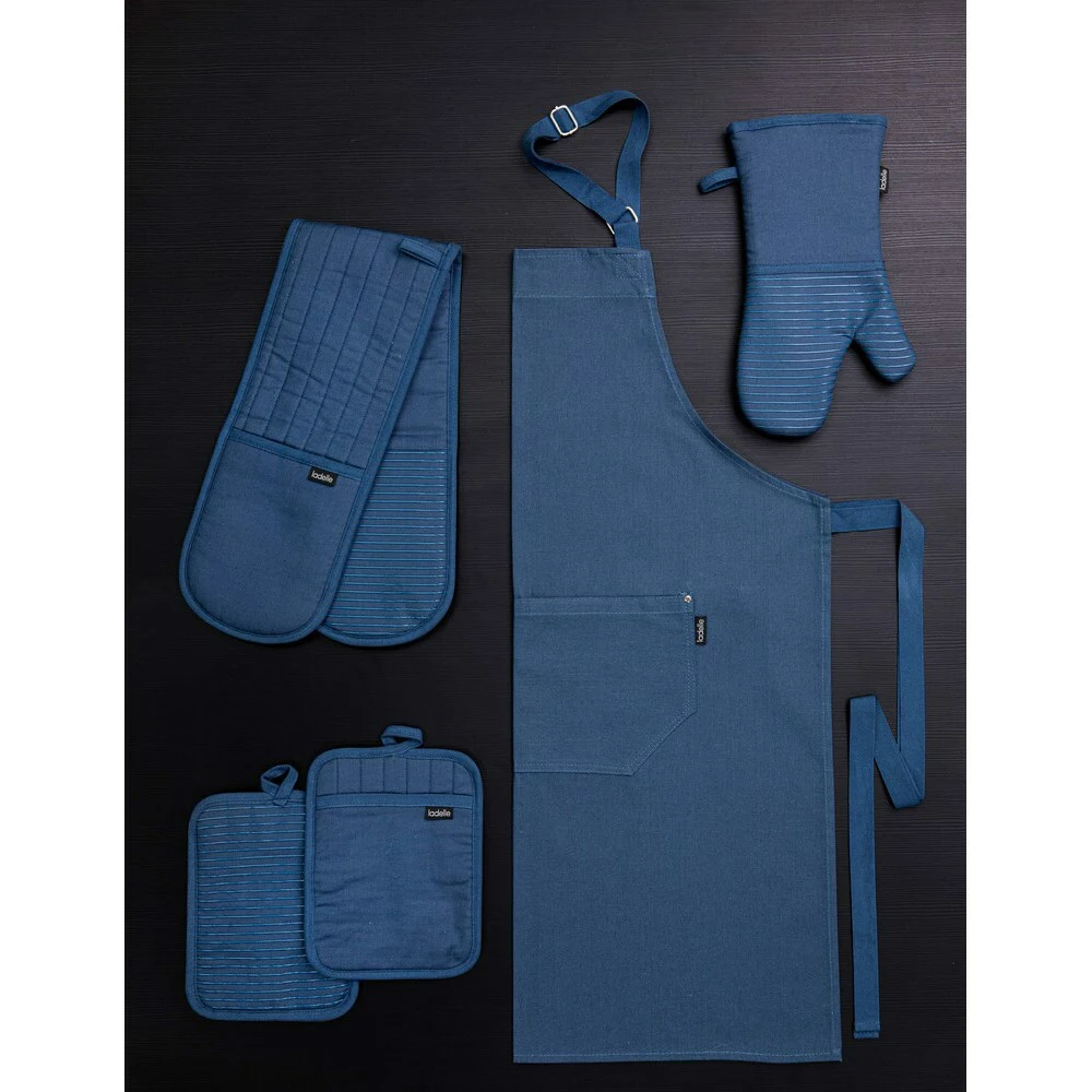 Ladelle Lennox Double Oven Mitt Marine 4 Ladelle Lennox Double Oven Mitt Marine - Image 2