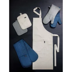 Ladelle Lennox Double Oven Mitt Marine 7 Ladelle Lennox Double Oven Mitt Marine -Cookware Shop LAD 41475 3