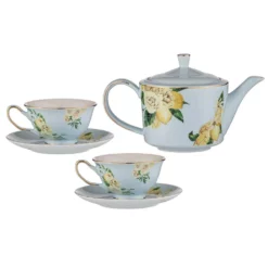 Ashdene Citrus Blooms Teapot & 2 Teacup Set