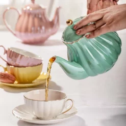 Ashdene Parisienne Pearl Teapot & 2 Teacup Set White -Cookware Shop LAD 521189 3