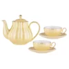 Ashdene Parisienne Pearl Teapot & 2 Teacup Set Buttermilk