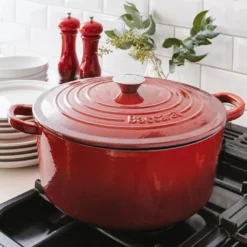 Baccarat Le Connoisseur Round 29cm/6.3L Cast Iron French Oven With Lid Red -Cookware Shop PCP 1021278 2