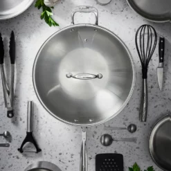 Baccarat IconiX Stainless Steel Wok With Lid & Helper Handle 32cm -Cookware Shop PCP 1023227 2