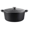 Baccarat Le Connoisseur 29cm Cast Iron Round French Oven With Lid Black 6.3L -Cookware Shop PCP 1027443