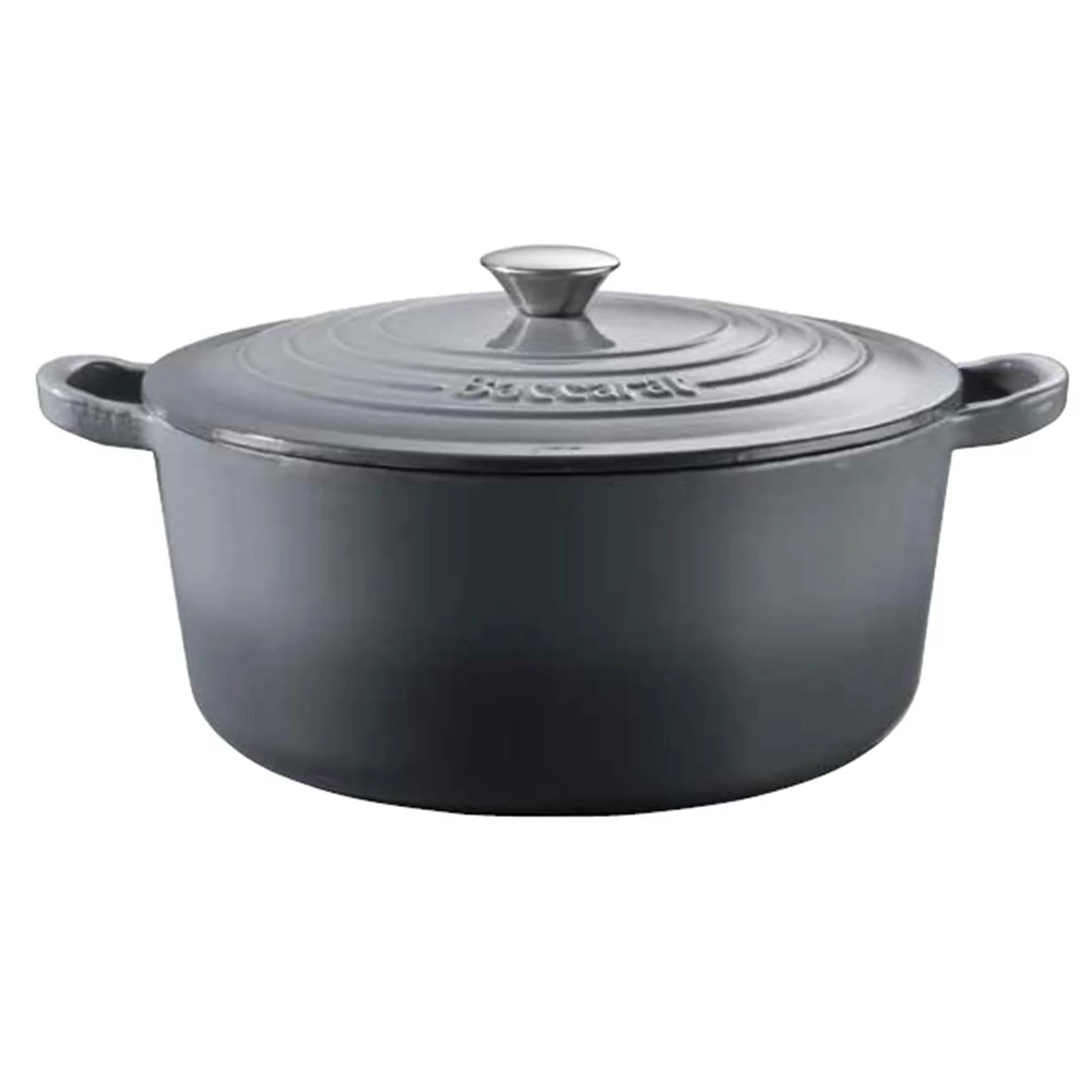 Baccarat Le Connoisseur Round French Oven With Lid Grey 29cm 6.3L 3 Baccarat Le Connoisseur Round French Oven With Lid Grey 29cm 6.3L