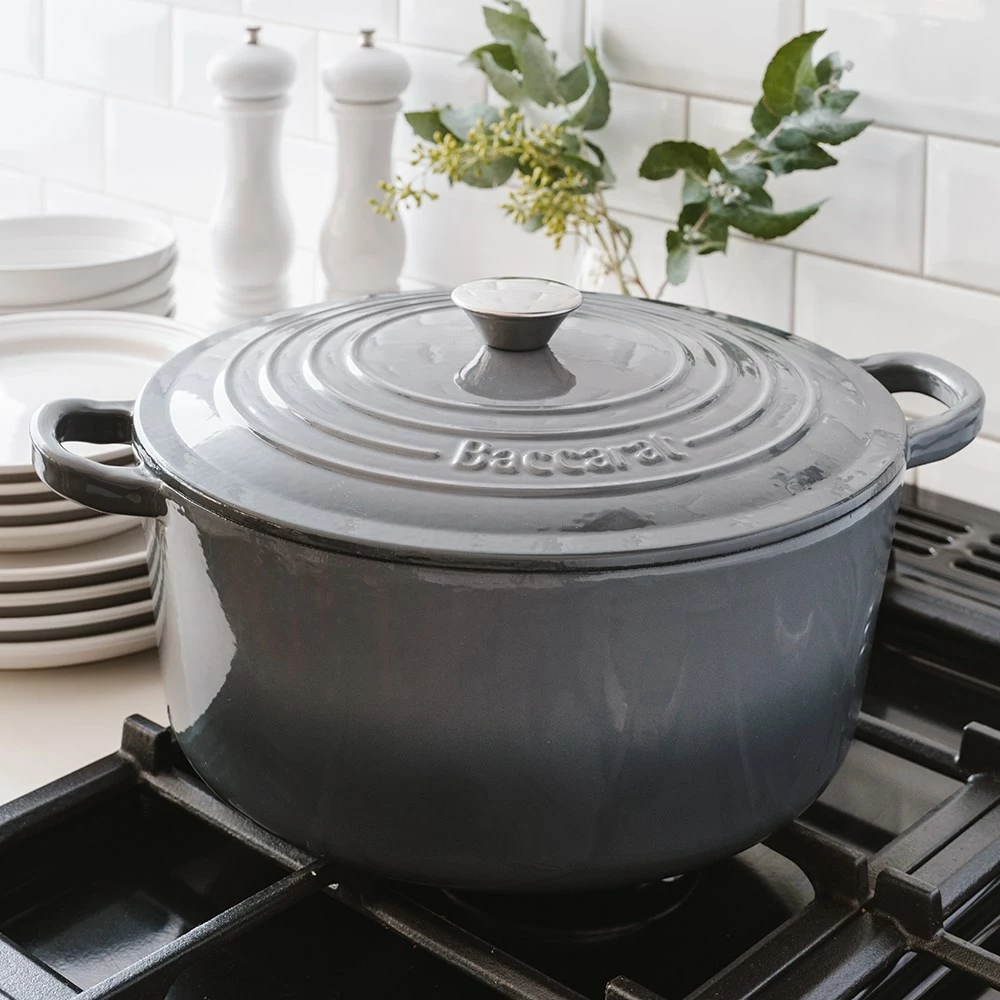 Baccarat Le Connoisseur Round French Oven With Lid Grey 29cm 6.3L 7 Baccarat Le Connoisseur Round French Oven With Lid Grey 29cm 6.3L - Image 5