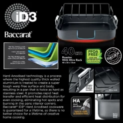 Baccarat ID3 Hard Anodised Roaster With Rack 40 X 30cm -Cookware Shop PCP 1028284 4