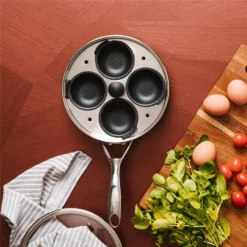 Baccarat ID3 Hard Anodised Egg Poacher With Lid 4 Cup 20cm -Cookware Shop PCP 1028286 2