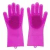 Scruba-Dub Antibacterial Silicone Cleaning Gloves Fuschia Pink
