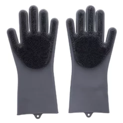 Scruba-Dub Antibacterial Silicone Cleaning Gloves Dove Grey