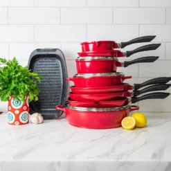 Baccarat STONE Cast Aluminium Non Stick 10 Piece Cookware Set Red -Cookware Shop PCP 1033347 5