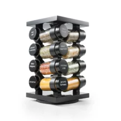 Baccarat Spice Market Aroma Rotating 16 Jar Spice Rack Black