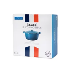 Baccarat Le Connoisseur Cast Iron Round French Oven 29cm 6.3L Dark Blue -Cookware Shop PCP 1036146 6
