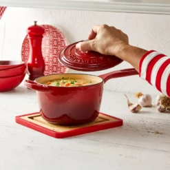 Baccarat Le Connoisseur Cast Iron Saucepan 16cm 1.5L Red -Cookware Shop PCP 1036148 3