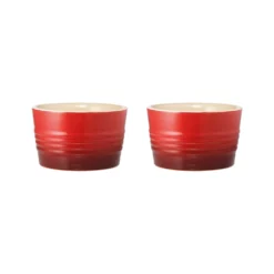 Baccarat Le Connoisseur Set Of 2 Stoneware Ramekin 9cm Red