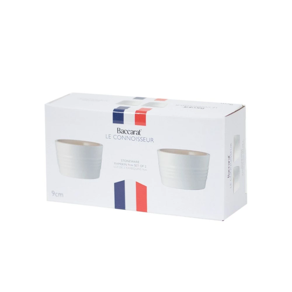 Baccarat Le Connoisseur Set Of 2 Stoneware Ramekin 9cm White 4 Baccarat Le Connoisseur Set Of 2 Stoneware Ramekin 9cm White - Image 2