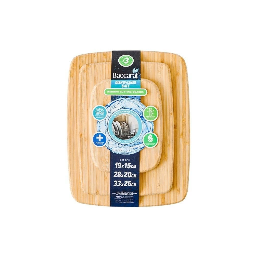 Baccarat Dishwasher Safe Bamboo Cutting Board 3 Piece Set 3 Baccarat Dishwasher Safe Bamboo Cutting Board 3 Piece Set