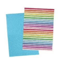 Jewelchic IV Teatowel Set Of 2 White Stripe