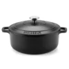 Chasseur 24cm/3.8L Round French Oven Matte Black