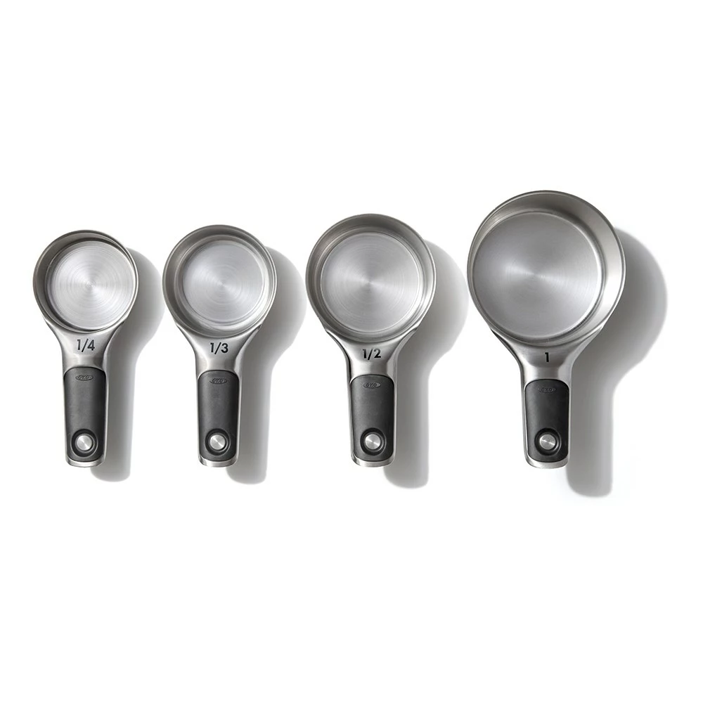 OXO Good Grip 4 Piece Stainless Steel Measuring Cup Set 6 OXO Good Grip 4 Piece Stainless Steel Measuring Cup Set - Image 4