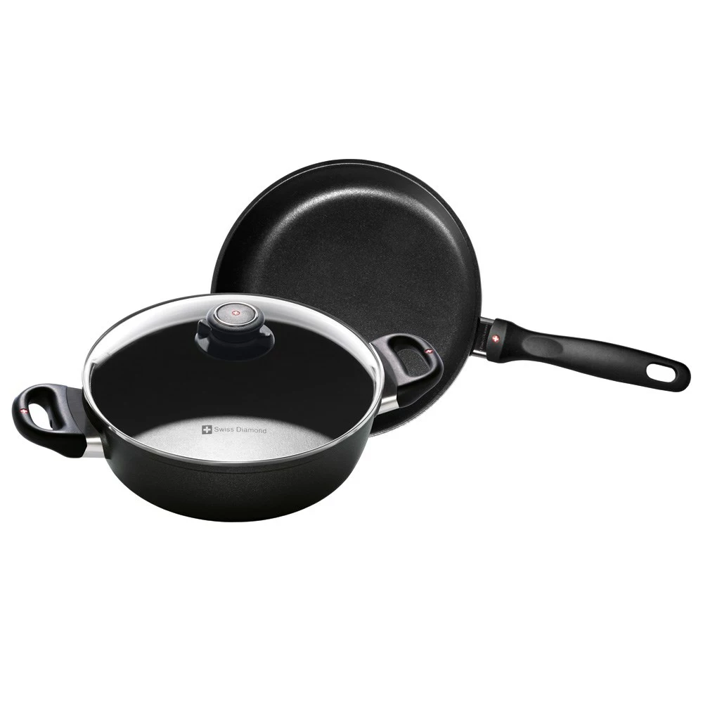Swiss Diamond XD Induction Casserole And Fry Pan Set 24cm 3 Swiss Diamond XD Induction Casserole And Fry Pan Set 24cm